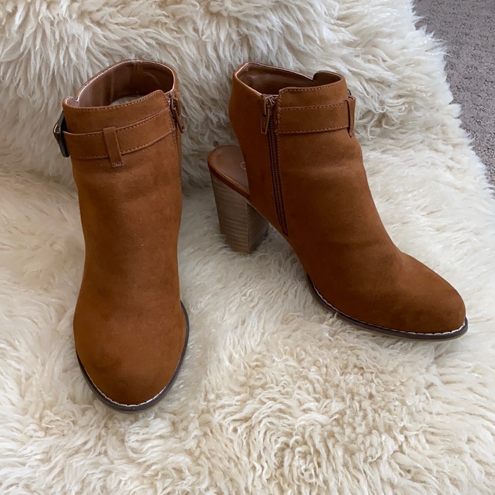 Camel Suede Booties